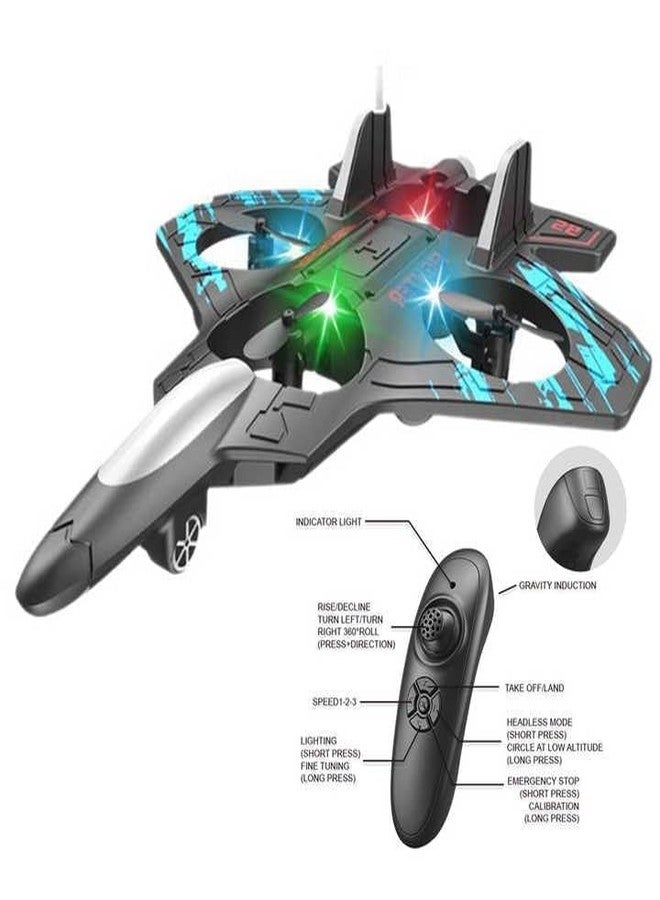 Magicwand 4 Rotor EPP Foam Jet Fighter Stunt RC Airplane with Automatic Balance System, for Beginners Aircraft Fighter with LED Lights【Random Color】【Pack of 1 RC Plane】 - Image 3